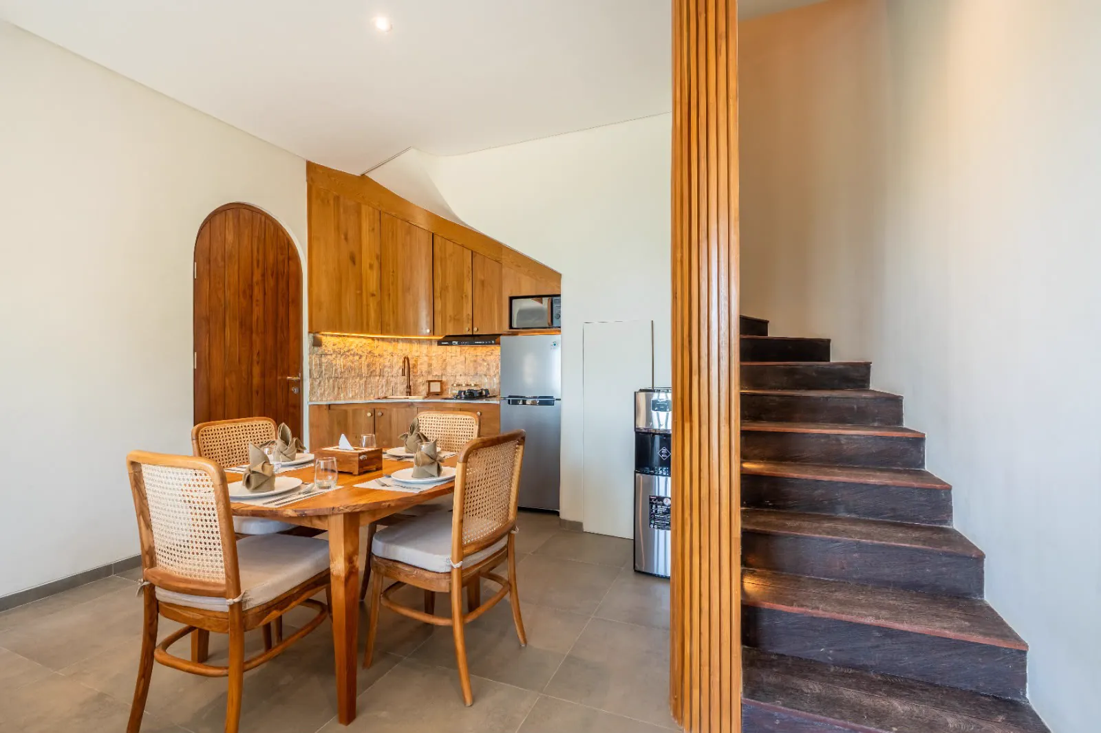 Dining area and kitchen at Villa One